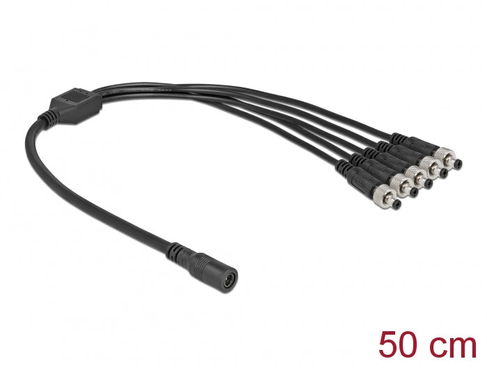 Delock DC Verteilerkabel 5,5 x 2,1 mm 1 x Buchse zu 5 x Stecker verschraubbar