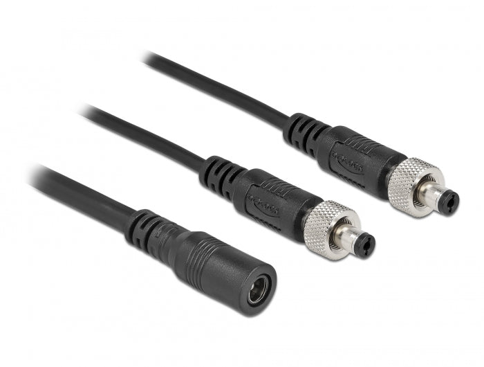 Delock DC Verteilerkabel 5,5 x 2,1 mm 1 x Buchse zu 2 x Stecker verschraubbar