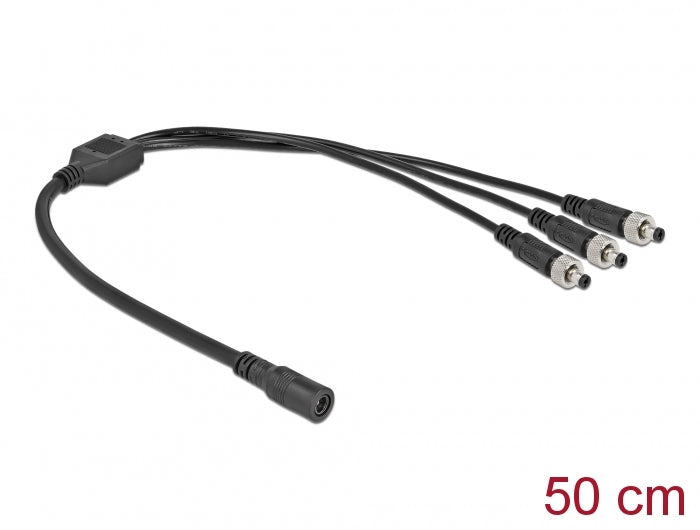 Delock DC Verteilerkabel 5,5 x 2,1 mm 1 x Buchse zu 3 x Stecker verschraubbar