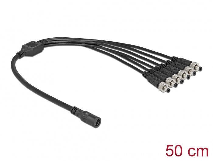 Delock DC Verteilerkabel 5,5 x 2,1 mm 1 x Buchse zu 6 x Stecker verschraubbar