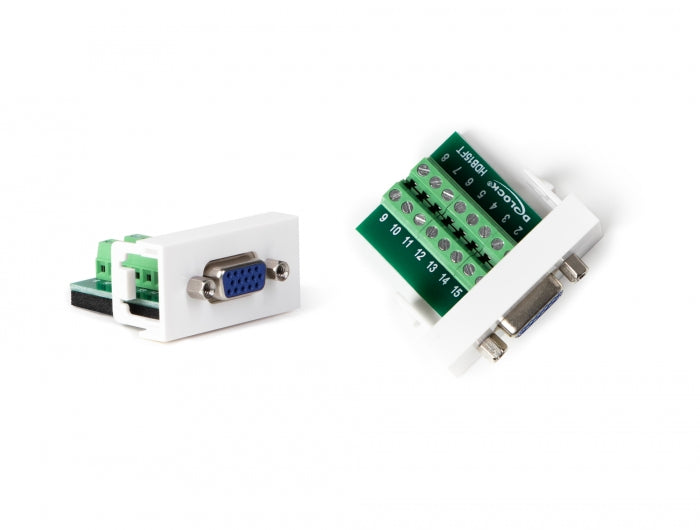 Delock Easy 45 Modul VGA Buchse zu Terminalblock 22,5 x 45 mm