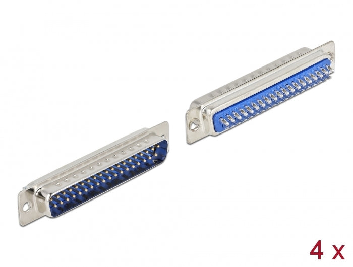 Delock D-Sub 37 Pin Stecker Metall, Lötversion, 4 Stück