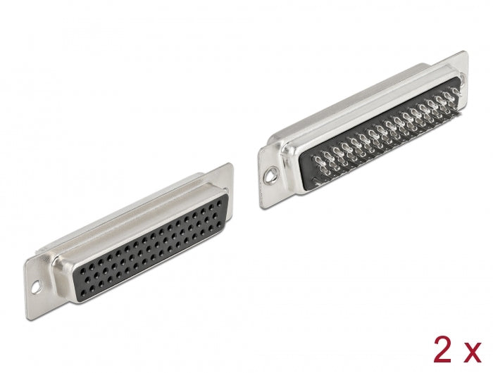 Delock D-Sub HD 50 Pin Buchse Metall, Lötversion, 2 Stück