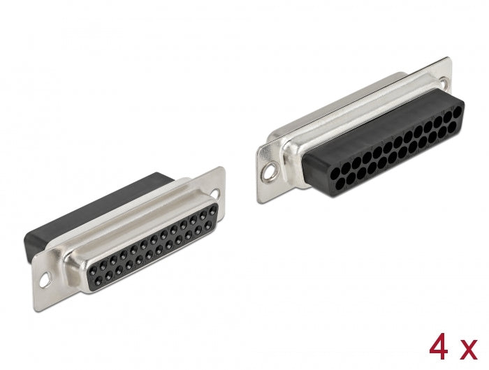 Delock D-Sub 25 Pin Crimp Buchse, Metall, 4 Stück