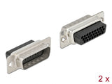 Delock D-Sub HD 26 Pin Crimp Stecker, Metall, 2 Stück