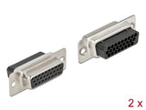 Delock D-Sub HD 26 Pin Crimp Buchse, Metall, 2 Stück