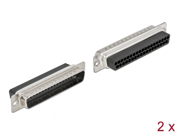 Delock D-Sub 37 Pin Crimp Stecker, Metall, 2 Stück