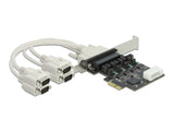 Delock PCI Express x1 Karte zu 4 x Seriell RS-232 mit Spannungsversorgung 5 V / 12 V