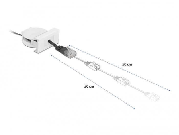 Delock Easy 45 Modul Netzwerk Aufrollkabel RJ45 Cat.5e schwarz