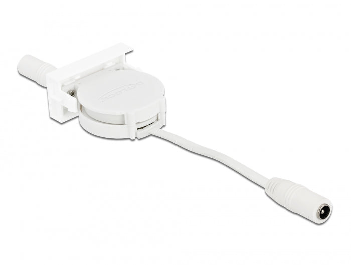 Delock Easy 45 Modul Power Ausrollkabel DC 5,5 x 2,1 mm Buchse / Buchse weiß