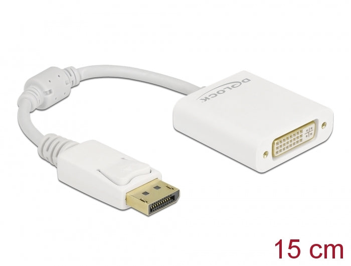Delock Adapter DisplayPort 1.1 Stecker zu DVI Buchse Passiv weiß