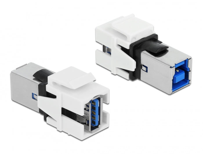 Delock Keystone Modul USB 5 Gbps A Buchse > USB 5 Gbps B Buchse weiß
