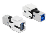 Delock Keystone Modul USB 5 Gbps A Buchse > USB 5 Gbps B Buchse weiß