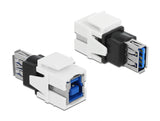 Delock Keystone Modul USB 5 Gbps A Buchse > USB 5 Gbps B Buchse weiß