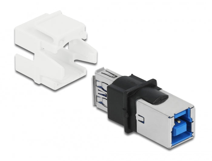 Delock Keystone Modul USB 5 Gbps A Buchse > USB 5 Gbps B Buchse weiß