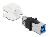 Delock Keystone Modul USB 5 Gbps A Buchse > USB 5 Gbps B Buchse weiß