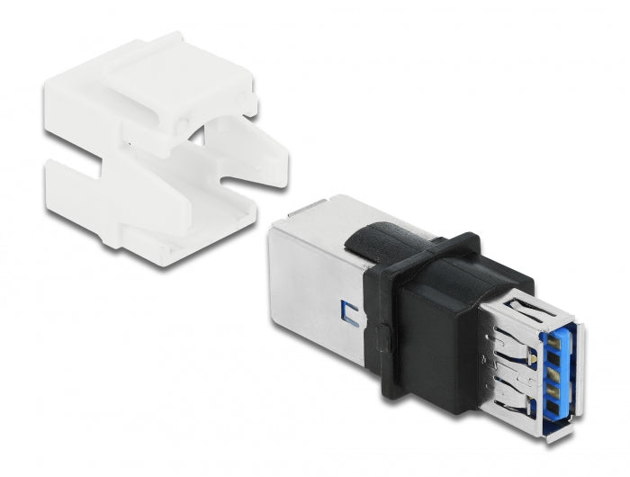 Delock Keystone Modul USB 5 Gbps A Buchse > USB 5 Gbps B Buchse weiß