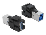 Delock Keystone Modul USB 5 Gbps A Buchse > USB 5 Gbps B Buchse schwarz