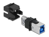 Delock Keystone Modul USB 5 Gbps A Buchse > USB 5 Gbps B Buchse schwarz