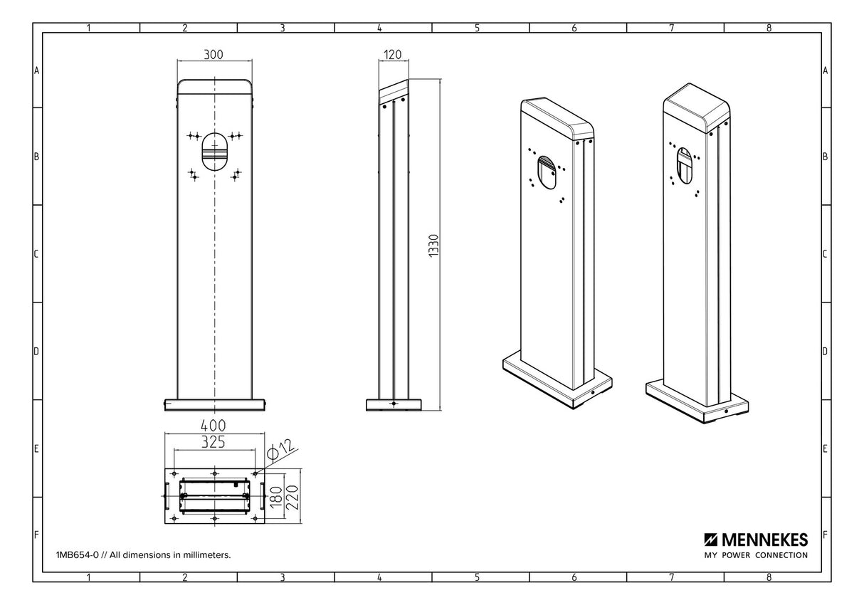 MENNEKES EMOBIL Stele AMTRON Edelstahlsäule für 2x
