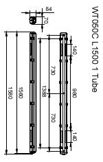 PHILIPS-LICHT Aufbaugehäuse gr Kst B70mm Ledinaire WT050C 1xTLED L1500 L1580mm