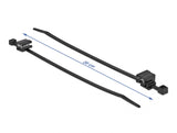 Delock Kabelbinder mit Befestigungsclip L 200 x B 4,8 mm schwarz 50 Stück