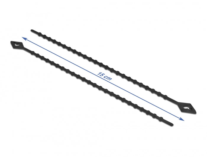 Delock Blitzbinder wiederverwendbar L 150 x B 2,4 mm schwarz 100 Stück