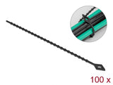Delock Blitzbinder wiederverwendbar L 200 x B 2,4 mm schwarz 100 Stück
