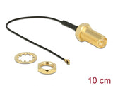 Delock Antennenkabel RP-SMA Buchse zum Einbau zu I-PEX Inc., MHF® 4 Stecker 0.81 10 cm Gewindelänge 10 mm