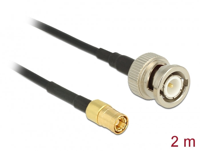 Delock Antennenkabel BNC Stecker 50 Ohm > SMB Stecker RG-174 2 m