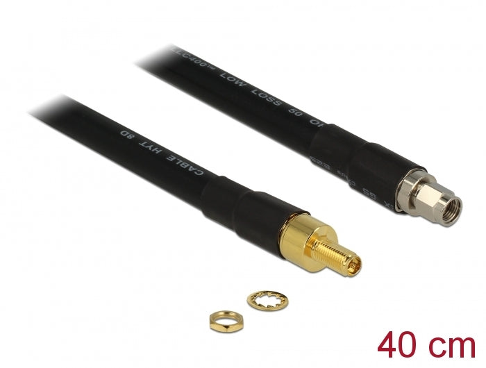 Delock Antennenkabel RP-SMA Stecker > RP-SMA Buchse CFD400 LLC400 0,4 m low loss