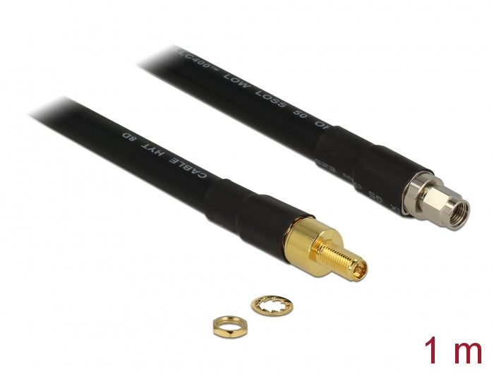 Delock Antennenkabel RP-SMA Stecker > RP-SMA Buchse CFD400 LLC400 1 m low loss