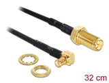 Delock Antennenkabel RP-SMA Buchse zum Einbau zu MCX Stecker 90° 320 mm