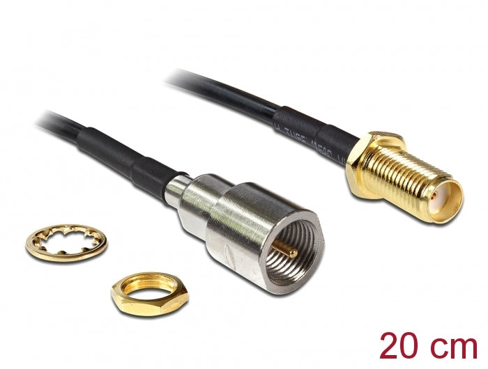 Delock Antennenkabel SMA Buchse zum Einbau > FME Stecker 200 mm