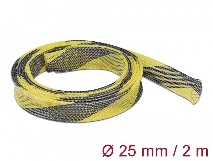 Delock Geflechtschlauch dehnbar 2 m x 25 mm schwarz-gelb