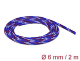Delock Geflechtschlauch dehnbar 2 m x 6 mm blau-rot-weiß