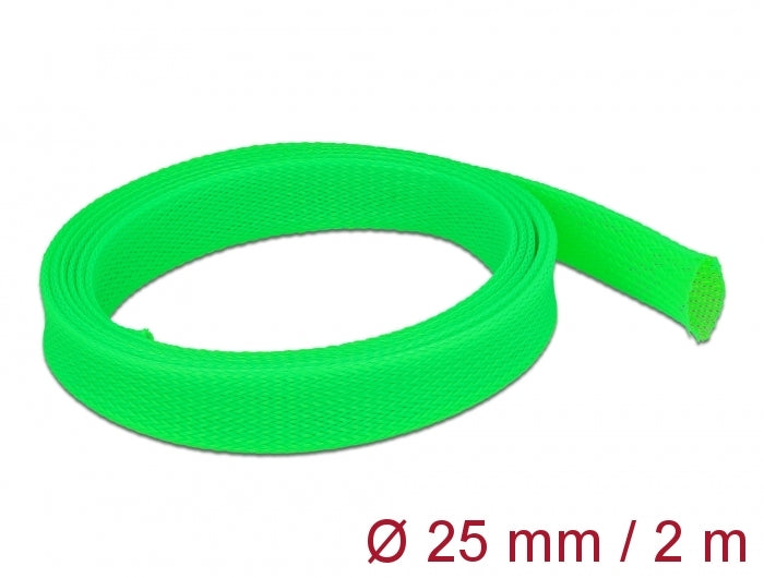 Delock Geflechtschlauch dehnbar 2 m x 25 mm grün