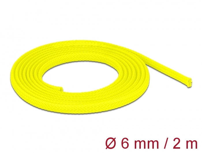 Delock Geflechtschlauch dehnbar 2 m x 6 mm gelb