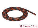 Delock Geflechtschlauch dehnbar 2 m x 6 mm schwarz-rot