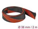 Delock Geflechtschlauch dehnbar 2 m x 38 mm schwarz-rot