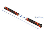 Delock Geflechtschlauch dehnbar 2 m x 50 mm schwarz-rot