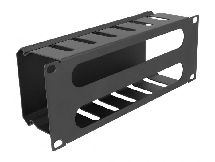 Delock 10″ Kabelmanagement Rangierpanel mit 2 Öffnungen 1 HE schwarz