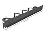 Delock 19″ Kabelmanagement Rangierpanel mit 5 Metall Bügeln (2 x horizontal, 3 x vertikal) 1 HE schwarz