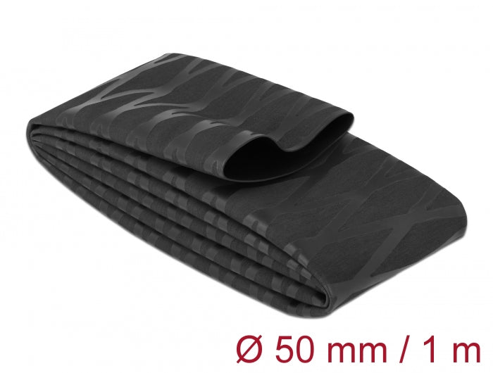 Delock Schrumpfschlauch X-Muster rutschfest 1 m x 50 mm schwarz