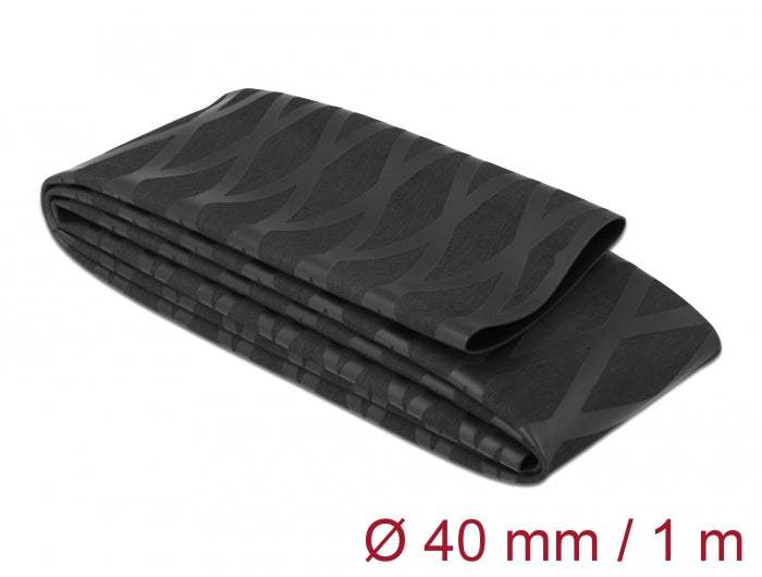 Delock Schrumpfschlauch X-Muster rutschfest 1 m x 40 mm schwarz