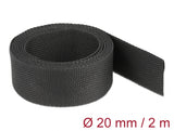 Delock Gewebeschrumpfschlauch 2 m x 20 mm Schrumpfungsrate 2:1 schwarz