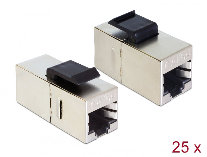 Delock Keystone Modul RJ45 Buchse > RJ45 Buchse Cat.5e kompakt 25 Stück