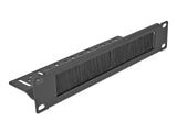Delock 10″ Kabelmanagement Bürstenleiste mit Kabelbefestigung 1 HE schwarz
