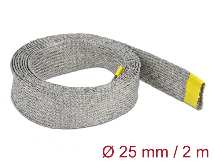 Delock Geflechtschlauch zur EMV Abschirmung dehnbar 2 m x 25 mm