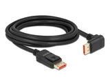 Delock DisplayPort Kabel Stecker gerade zu Stecker 90° unten gewinkelt 8K 60 Hz 3 m